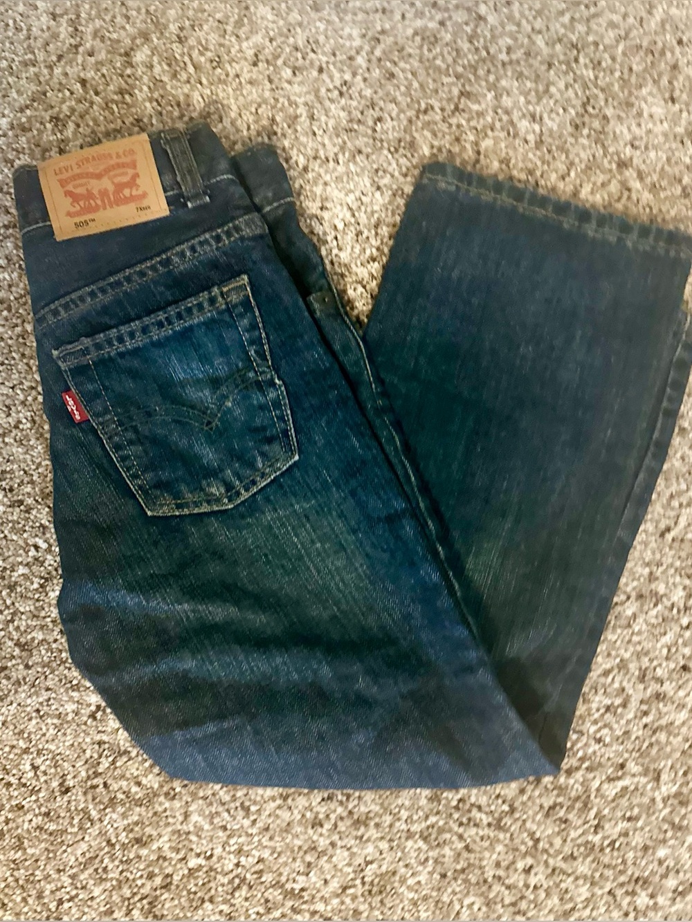 Levi’s Kids 7X Straight‑Leg Jeans – Dark Wash